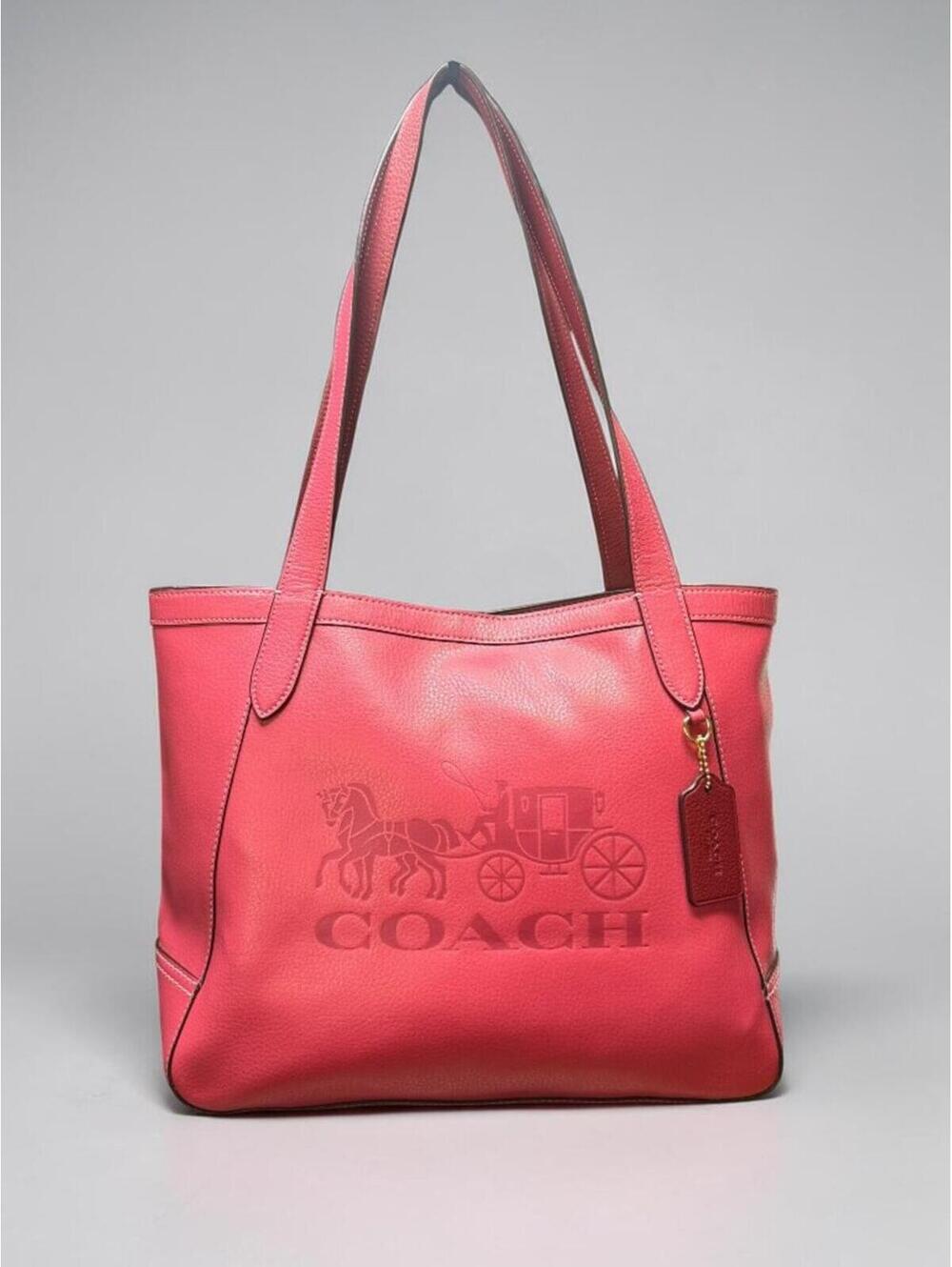 Coach Horse & Carriage Raspberry Pink Leather Tote Bag